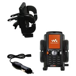 Gomadic Sony Ericsson W810 W810i Auto Vent Holder with Car Charger - Uses TipExchange