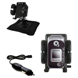 Gomadic Sony Ericsson Z530i Auto Bean Bag Dash Holder with Car Charger - Uses TipExchange