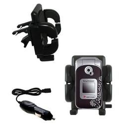 Gomadic Sony Ericsson Z530i Auto Vent Holder with Car Charger - Uses TipExchange