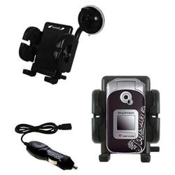 Gomadic Sony Ericsson Z530i Auto Windshield Holder with Car Charger - Uses TipExchange