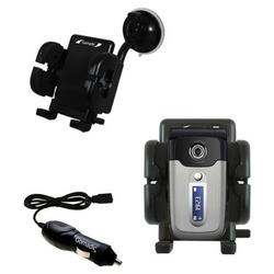 Gomadic Sony Ericsson Z550i Auto Windshield Holder with Car Charger - Uses TipExchange