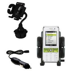 Gomadic Sony Ericsson k660i Auto Cup Holder with Car Charger - Uses TipExchange