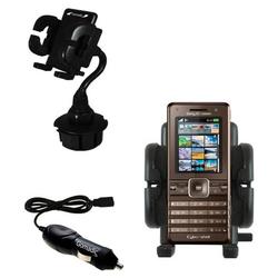 Gomadic Sony Ericsson k770i Auto Cup Holder with Car Charger - Uses TipExchange