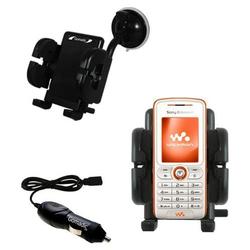 Gomadic Sony Ericsson w200a Auto Windshield Holder with Car Charger - Uses TipExchange