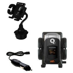 Gomadic Sony Ericsson w300c Auto Cup Holder with Car Charger - Uses TipExchange
