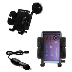 Gomadic Sony Ericsson w380a Auto Windshield Holder with Car Charger - Uses TipExchange