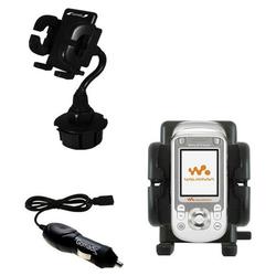 Gomadic Sony Ericsson w550c Auto Cup Holder with Car Charger - Uses TipExchange