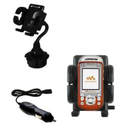 Gomadic Sony Ericsson w600c Auto Cup Holder with Car Charger - Uses TipExchange