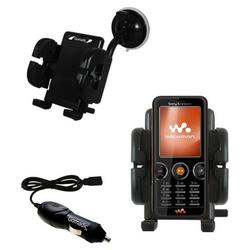 Gomadic Sony Ericsson w610i Auto Windshield Holder with Car Charger - Uses TipExchange