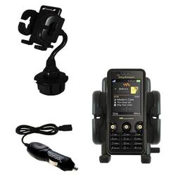 Gomadic Sony Ericsson w660i Auto Cup Holder with Car Charger - Uses TipExchange