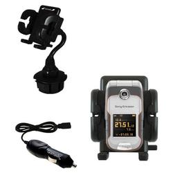 Gomadic Sony Ericsson w710c Auto Cup Holder with Car Charger - Uses TipExchange
