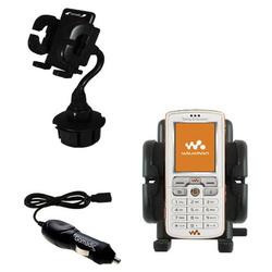 Gomadic Sony Ericsson w800c Auto Cup Holder with Car Charger - Uses TipExchange