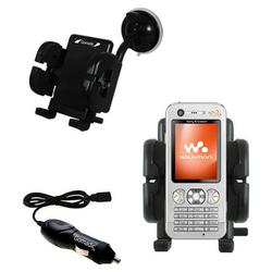 Gomadic Sony Ericsson w890c Auto Windshield Holder with Car Charger - Uses TipExchange