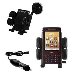 Gomadic Sony Ericsson w950c Auto Windshield Holder with Car Charger - Uses TipExchange