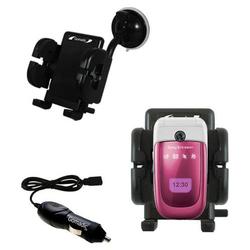 Gomadic Sony Ericsson z310a Auto Windshield Holder with Car Charger - Uses TipExchange