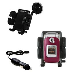 Gomadic Sony Ericsson z530c Auto Windshield Holder with Car Charger - Uses TipExchange
