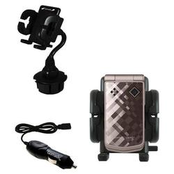 Gomadic Sony Ericsson z555a Auto Cup Holder with Car Charger - Uses TipExchange