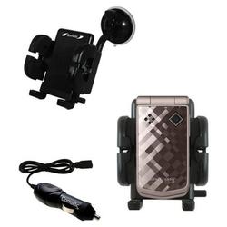Gomadic Sony Ericsson z555a Auto Windshield Holder with Car Charger - Uses TipExchange