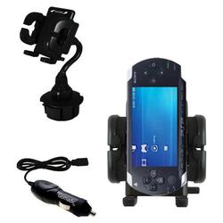 Gomadic Sony PSP Auto Cup Holder with Car Charger - Uses TipExchange