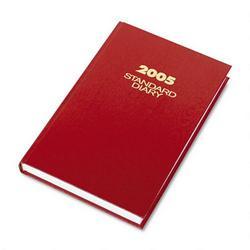 At-A-Glance Standard Diary®, Business Daily, Tel/Expense, 7 11/16 x 12 1/8, Red Vinyl Cover