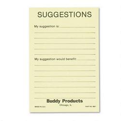 Buddy Products Suggestion Box Cards, Yellow, 50 4 x 6 Cards/Pack
