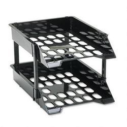 Deflecto Corporation Super Tray® Unbreakable Trays, Black, 2 Trays and 3 & 5 Risers/Set