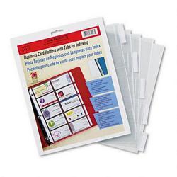 C-Line Products, Inc. Tabbed Business Card Protectors, Fits 3 Ring Binders, 100 Card Cap., 5 Pgs/Pack