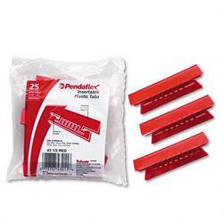 Esselte Pendaflex Corp. Tabs & Inserts for Hanging File Folders, 1/3 Cut, Red/White, 25/Pack