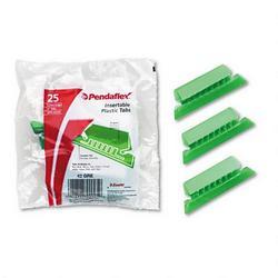 Esselte Pendaflex Corp. Tabs & Inserts for Hanging File Folders, 1/5 Cut, Green/White, 25/Pack