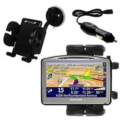 Gomadic TomTom Go 520 Auto Windshield Holder with Car Charger - Uses TipExchange