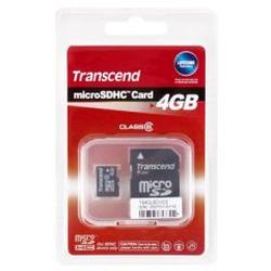 TRANSCEND INFORMATION Transcend TS4GUSDHC6 4GB Class 6 Micro SDHC Memory Card with SD Adapter