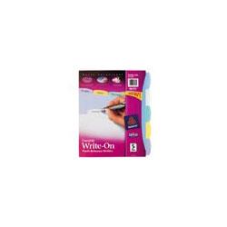 Avery-Dennison Translucent Clear Index Dividers, 5 Tab, Assorted