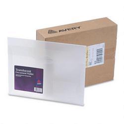 Avery-Dennison Translucent Poly Document Wallets, Letter Size, Clear, 12/Box
