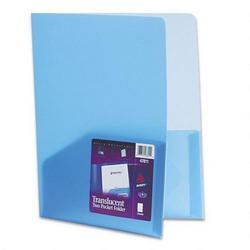 Avery-Dennison Translucent Two Pocket Portfolio, 11 x 8 1/2, Blue