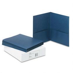 Avery-Dennison Two Pocket Portfolios, Embossed Paper, 30 Sheet Capacity, Dark Blue, 25/Box
