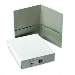 Avery-Dennison Two Pocket Portfolios, Embossed Paper, 30 Sheet Capacity, Gray, 25/Box
