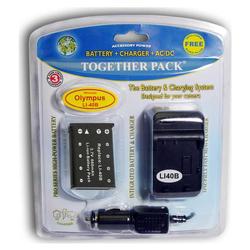 Accessory Power VALUE PACK: Pro Series OLYMPUS LI-40B LI-41/42B Equivalent Digital Camera Battery & One-piece Wall C