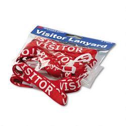 Advantus Corporation Visitor Lanyard, Nylon Cord with J Hook, 36 , Red, 5/Pack