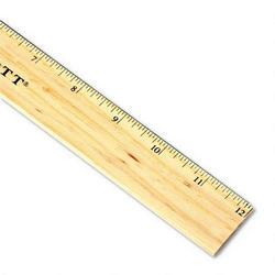 Acme United Corporation Westcott® Beveled Wood Ruler with Single Metal Edge, 12 Long