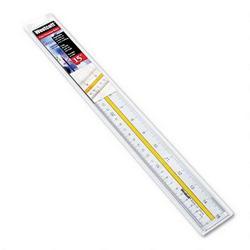 Acme United Corporation Westcott® Clear Plastic/Yellow Panel Beveled Highlighting Data Ruler, 15 Long