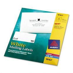 Avery-Dennison White Ink Jet Mailing Labels, 2 x 4, 100 per Pack