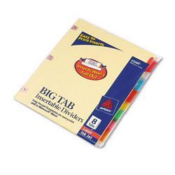 Avery-Dennison Worksaver® Big Tab Buff Paper Dividers, Copper Holes, 8 MulticolorTabs, 1 Set