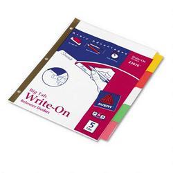 Avery-Dennison Write On™ Index Dividers with Erasable Laminated Multicolor Tabs, 5 Tab Set