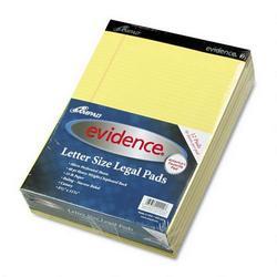 Ampad/Divi Of American Pd & Ppr evidence® perforated 8 1/2x11 3/4 pads, narrow rule, red margin, canary, 50 sheets,dozen