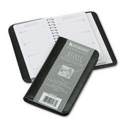 At-A-Glance exec. weekly pocket planner with hourly appts., 1 week/spread, 3 1/4x6 1/4, black
