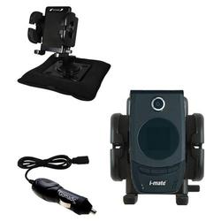 Gomadic i-Mate SmartFlip Auto Bean Bag Dash Holder with Car Charger - Uses TipExchange