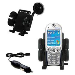 Gomadic i-Mate Smartphone 1 Auto Windshield Holder with Car Charger - Uses TipExchange
