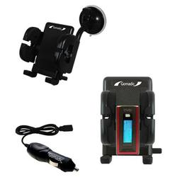 Gomadic iRiver T20 Auto Windshield Holder with Car Charger - Uses TipExchange