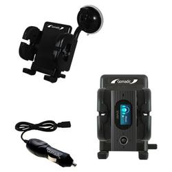 Gomadic iRiver T50 Auto Windshield Holder with Car Charger - Uses TipExchange