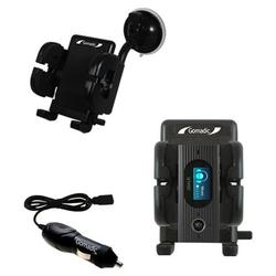 Gomadic iRiver T60 Auto Windshield Holder with Car Charger - Uses TipExchange